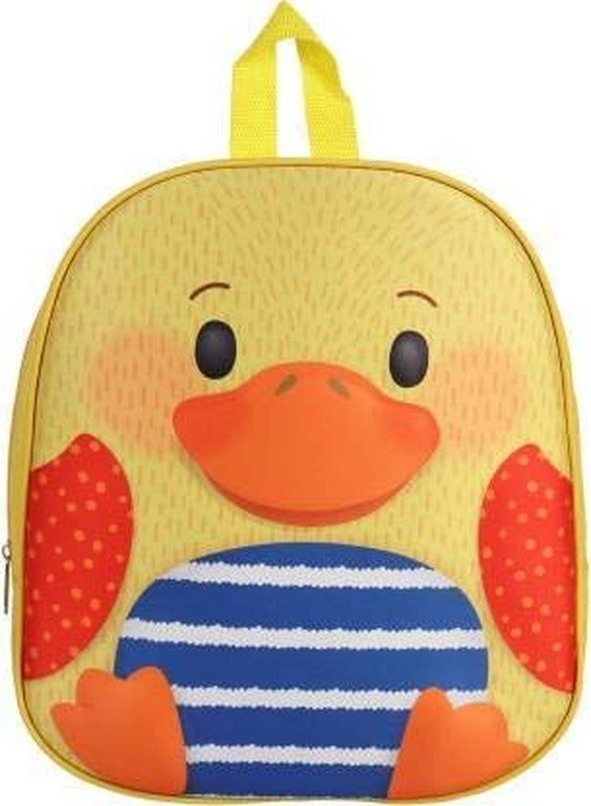 Ineffable Duck 3D Print Kids School Bag/School Backpack for Kids (Yellow) - Image 1